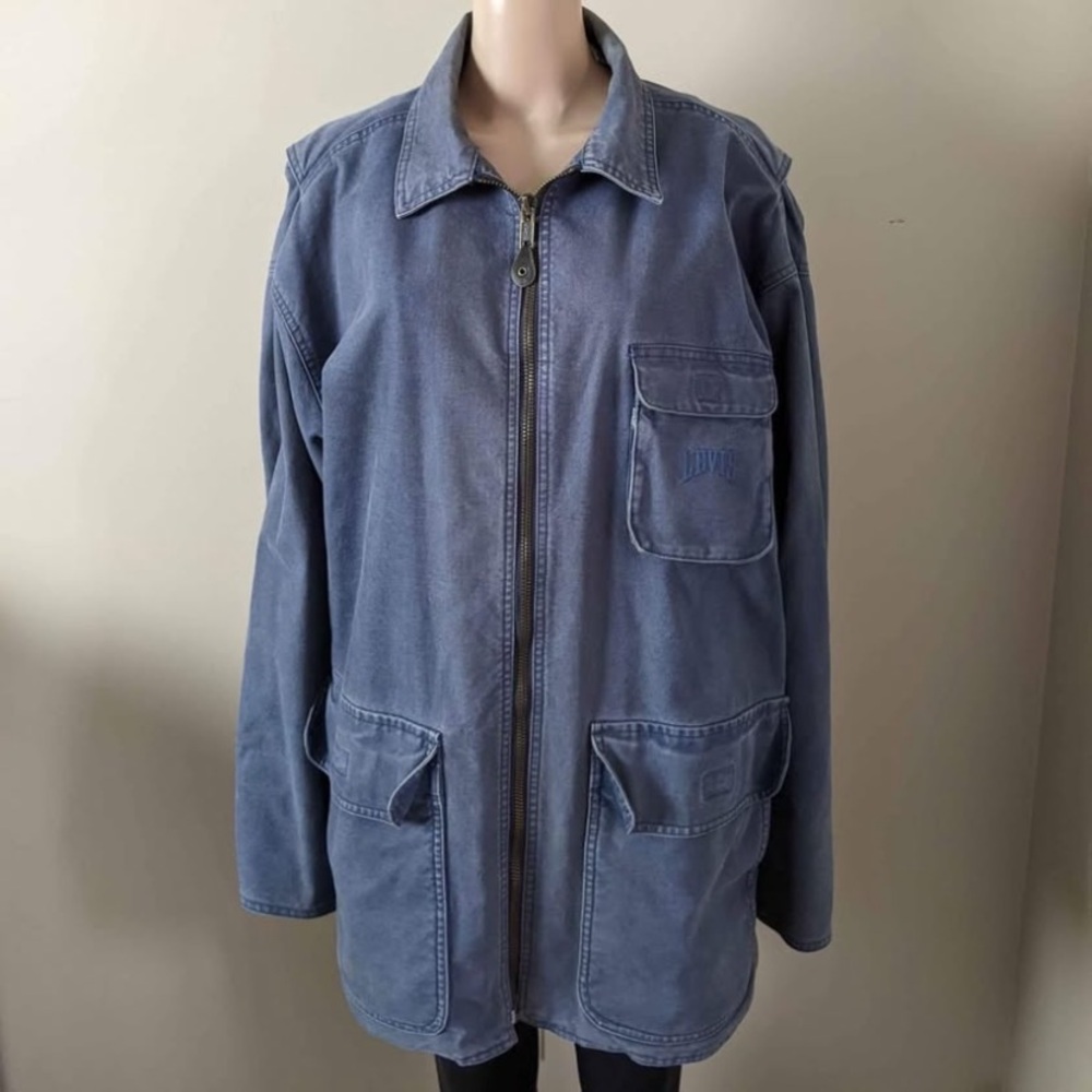 Vintage Levi's Military Field Denim Heavyweight 
Blue Jacket, men’s XL